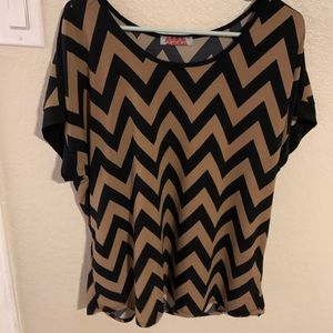 Brown and Black striped top